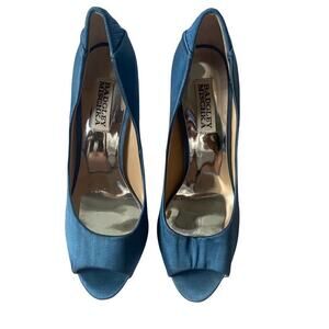 Badgley Mischka Heels Women's Slate Blue Shoes Sz 7.5
